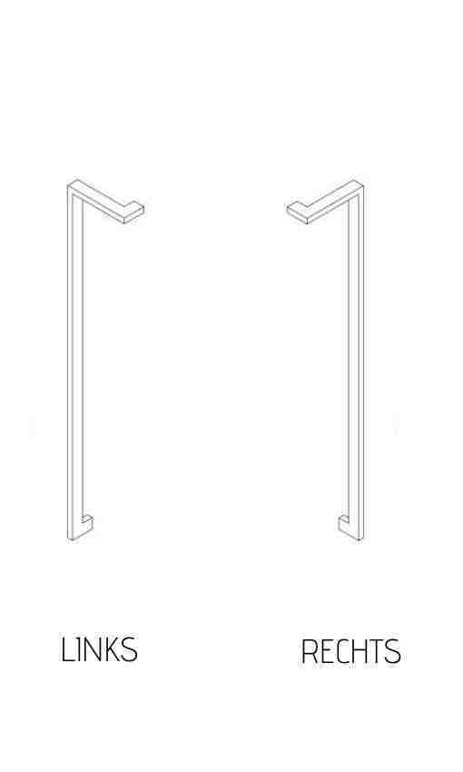 [TIR411266.RE] Deurgreep DK 05 20/40 - aluminium gepoedercoat RAL - paar (411266)