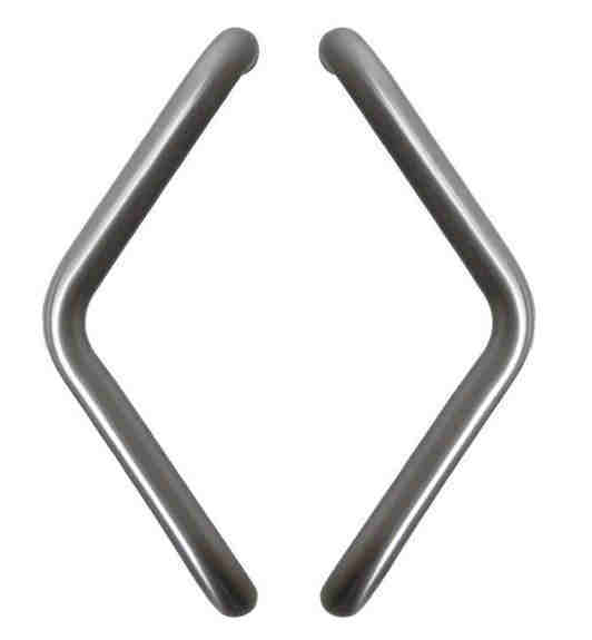 [TIR300301] Deurgreep V Ø25 - inox AISI 316 mat geborsteld - stuk - standaardmaat - asmaat 300 mm (300301)