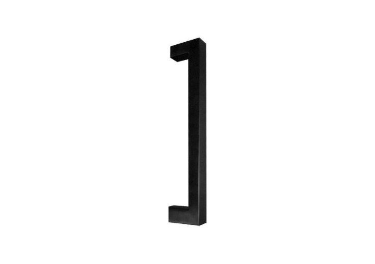 [TIR302626] Tirant de porte U90°K01 20/20 - inox AISI 316 laqué RAL 9005 structuré - pièce - standard - entraxe 500 mm (302626)